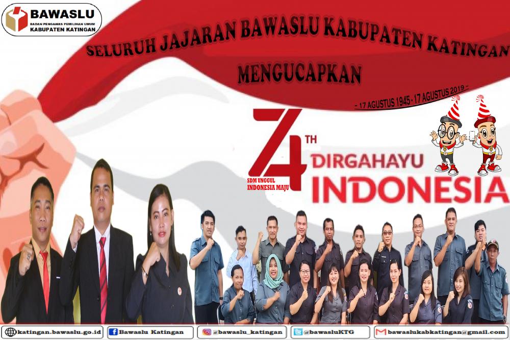 HUT RI ke 74 di Bawaslu Kabupaten Katingan