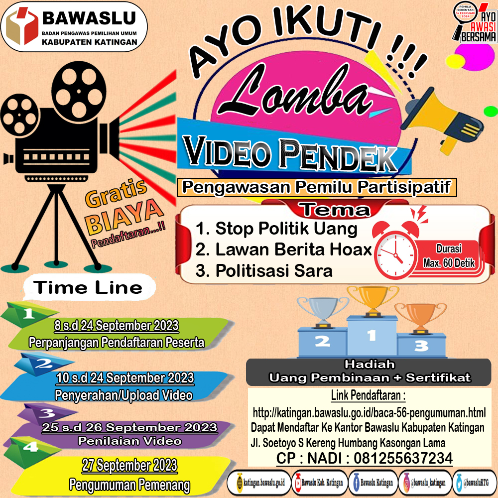 AYOO IKUTI, LOMBA VIDEO PENDEK BAWASLU KABUPATEN KATINGAN