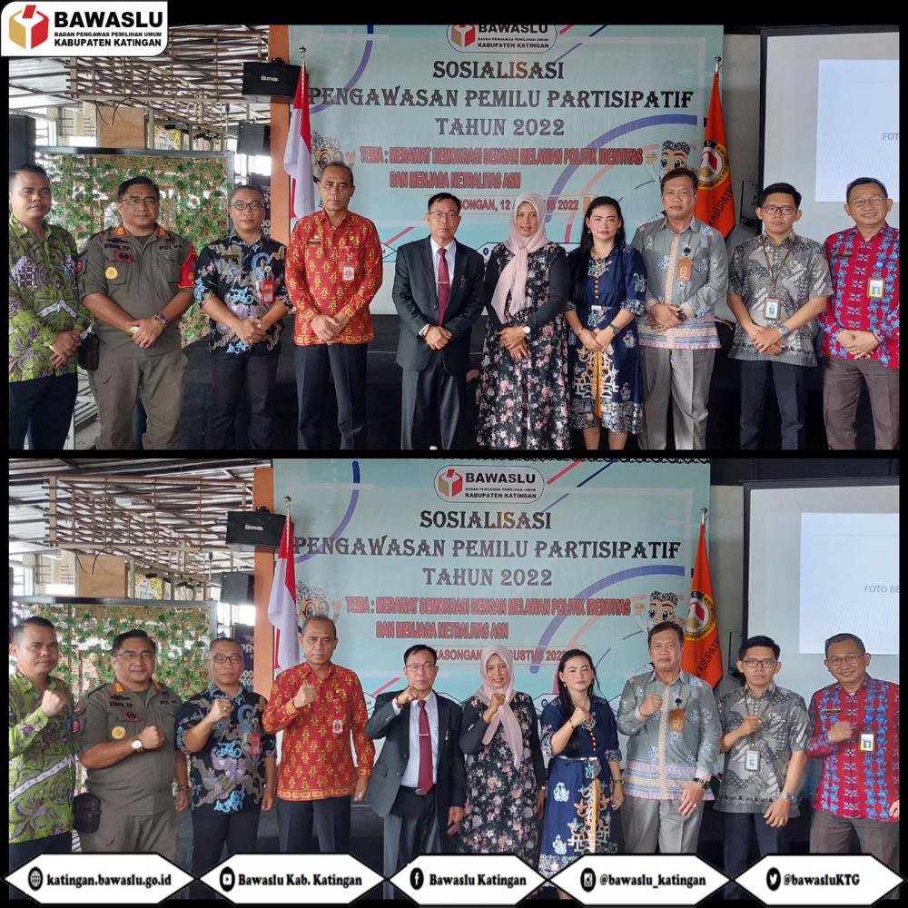 MENGANGKAT TEMA : MERAWAT DEMOKRASI DENGAN MELAWAN POLITIK IDENTITAS DAN MENJAGA NETRALITAS ASN, BAWASLU KATINGAN LAKSANAKAN SOSIALISASI PENGAWASAN PEMILU PARTISIPATIF TAHUN 2022