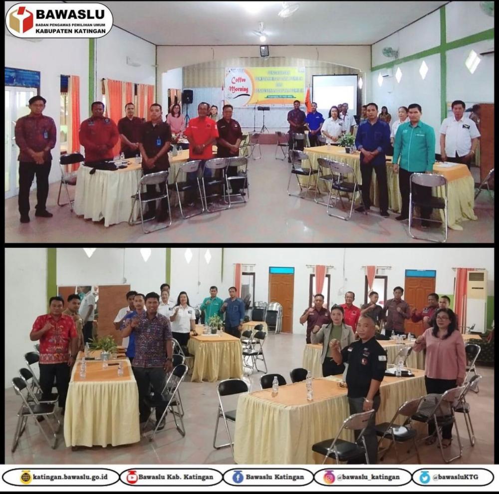 Perkuat Silahturahmi sekaligus Koordinasi Dengan Stakeholder terkait, Bawaslu Katingan Gelar kegiatan Cooffe Morning Pengawasan Pemutakhiran Data Pemilih dan Penyusunan Daftar Pemilih