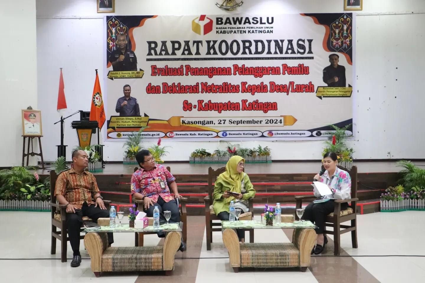 Para Narasumber kegiatan Rakor Deklarasi Netralitas Kepala Desa / Lurah