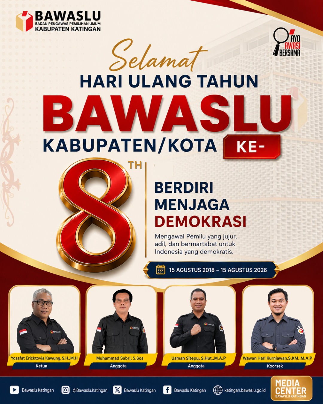 Ketua Dan Anggota beserta Koordinator Sekretariat Bawaslu Kab. Katingan