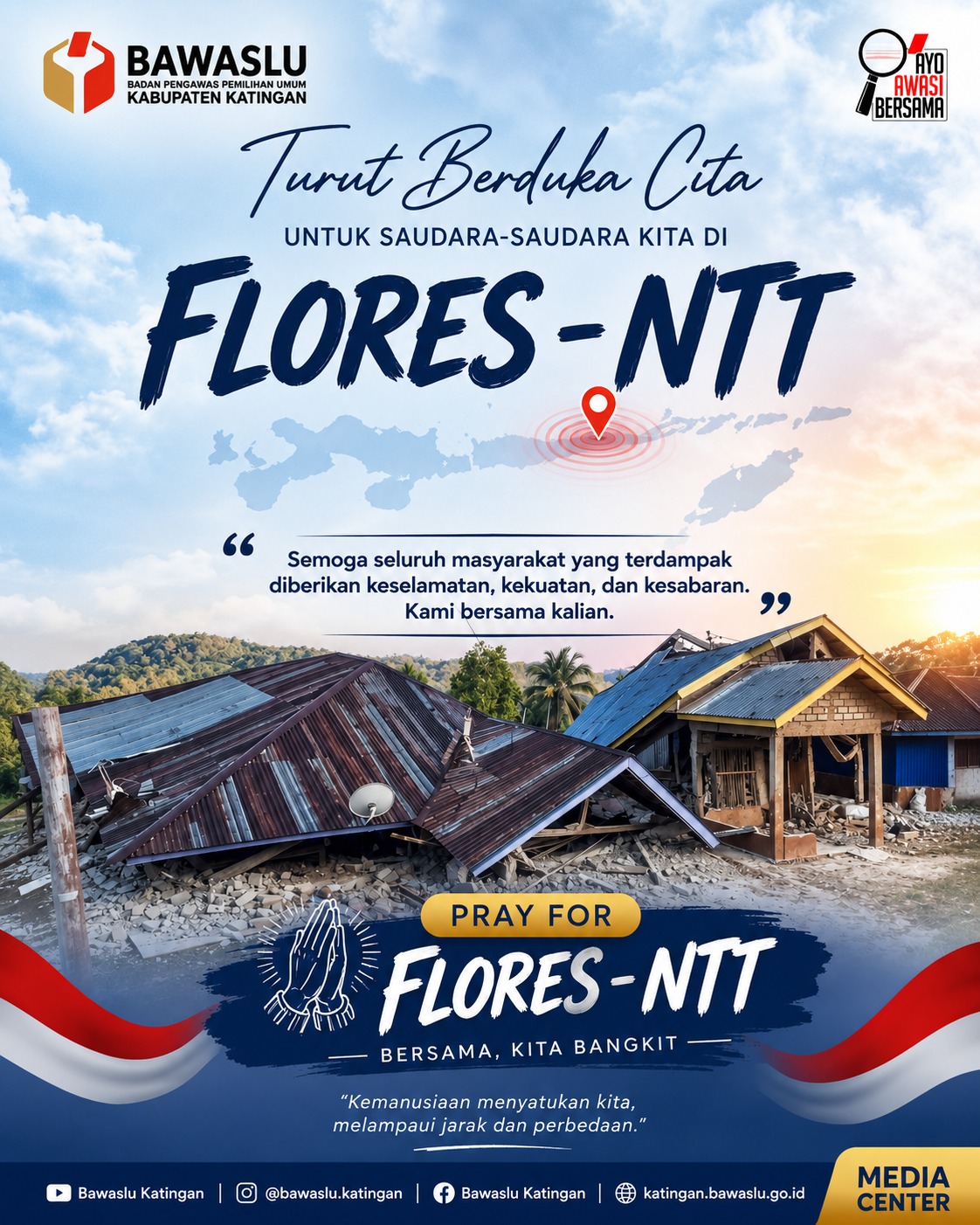 Bawaslu Katingan Salurkan Donasi Kemanusiaan untuk Korban Gempa NTT