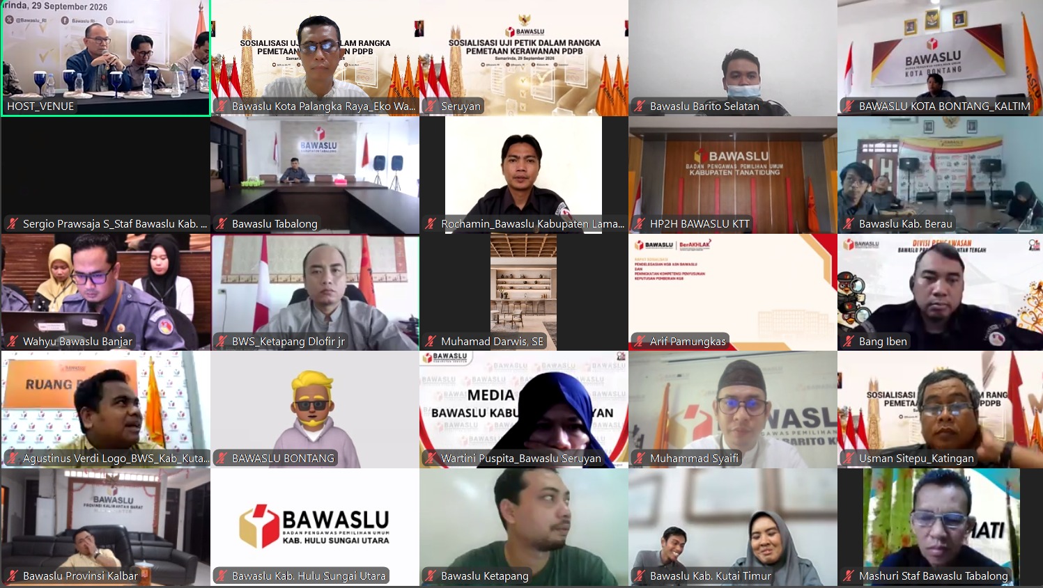 Sosialisasi Uji Petik dalam rangka Pemetaan Kerawanan PDPB via Zoom Meeting