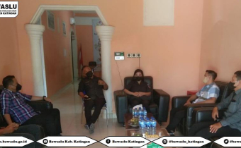 BANGUN SINERGITAS, BAWASLU KATINGAN TERIMA KUNJUNGAN DIT INTELKAM POLDA KALTENG