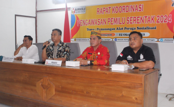 Bahas Alat Peraga Sosialiasi Bawaslu Katingan Gelar Rakor