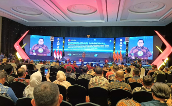 Rahmat Bagja, saat membuka acara Konsolidasi Nasional Pengawasan Masa Tenang, Pemungutan Suara Pemilihan Serentak Tahun 2024, di The Sultan Hotel dan Residence Jakarta.